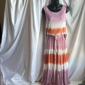 Knox Rose Tie-Dye Maxi Dress - Lilac, Orange, White
